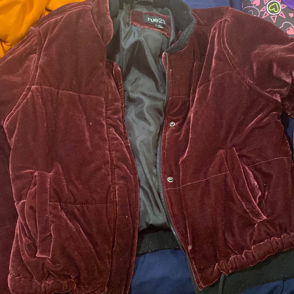 Rue21 Burgundy Bomber Jacket